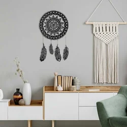 Wallity Zidna dekoracija Dreamcatcher - APT121MS, 49 x 49 cm, Crna