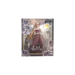 Alltoys Modna lutka 30 cm v elegantni temno vijolični plesni obleki