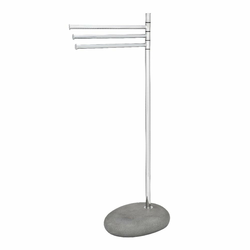WENKO 19493100 - Stalak za peškire PEBBLE STONE 38x84 cm, sjajni hrom/siva