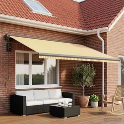 Zamjensko platno za tendu Žuta i bijela 450 × 300 cm Poliester
