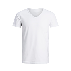 JACK & JONES Majica BASIC V-NECK TEE S/S NOOS, bela