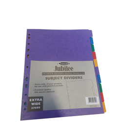 Pregradni karton - register maxi Jubilee A4 10-delni bianko 5-barvni 57699