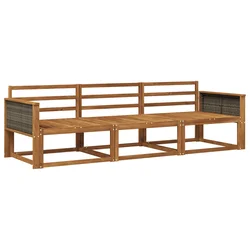 Set vanjskih sofa 3 pcs Prirodna Čvrsto drvo akacije