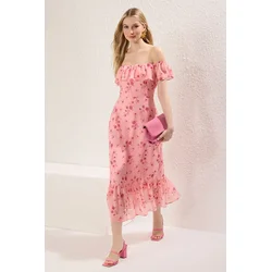 Trendyol Milla Ženska haljina Twoss25El00278, Roze