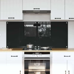 Kuhinjski zid 2 pcs Crna 70 x 60 cm Staklo otporno na udarce