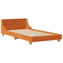 Vidaxl Posteljni okvir brez vzmetnice voščeno rjav 100x200 cm borovina