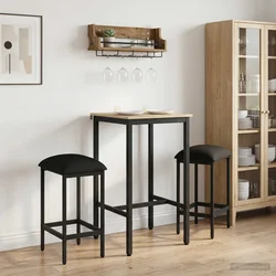 vidaXL Barski stol 2 pcs Črna 40 x 32 x 74 cm Inženirski les
