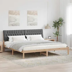 Krevetni okvir s tapiciranim uzglavljem Smeđa 200 x 200 cm