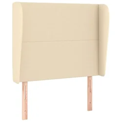 Vidaxl Vzglavje z ušesi krem 83x23x118/128 cm blago