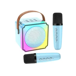 N/A Karaoke Bluetooth zvučnik sa 2 mikrofona P8, plavi