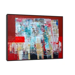 Canvas Slika na platnu Crvena ekspresija, Sa ramom, 80 x 60 cm, Crni