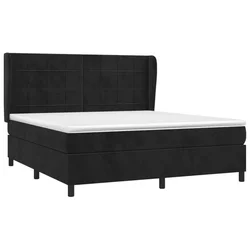 Vidaxl Box spring postelja z vzmetnico črna 160x200 cm žamet