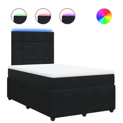 Vidaxl Box spring postelja z vzmetnico črna 120x190 cm žamet