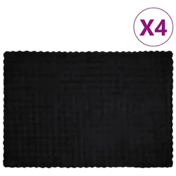 Protuklizna deka od umjetnog zečjeg krzna Olite 4 pcs Crna