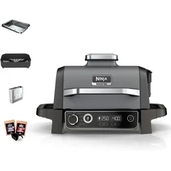 NINJA Gril OG701EU Woodfire Electric Outdoor BBQ Grill & Smoker/ 2400W/ crna