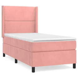 Vidaxl Box spring postelja z vzmetnico roza 100x200 cm žamet
