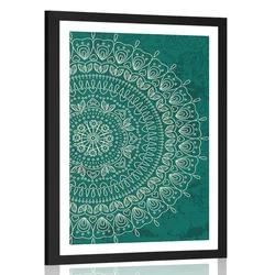 Plakat s paspartujem ročno naslikana Mandala - 20x30 no frame