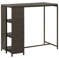 Greatstore Barska miza s stojalom za shranjevanje rjava 120x60x110 cm