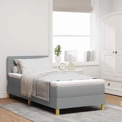 LED Box Spring Krevet Svijetlo siva 80 x 200 cm tkanina