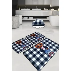 Lessentiel Maison Kupatilski otirač Heat, 3 komada, Teget
