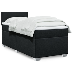 VIDAXL Box spring postelja z vzmetnico črna 100x200 cm blago