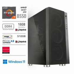 Računalnik MEGA 6000Y R7-5750G/B550/16GB/SSD1TB-NVMe/AMD Radeon-HDMI, DVI-D /550W-88%/Win11Pro