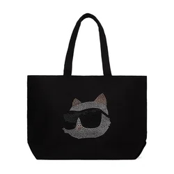 Karl Lagerfeld Nakupovalna torba Ikon Choupette črna / transparentna / bela
