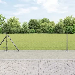Heksagonalna ograda s betonskom osnovom 25 x 0,5 m Siva Mreža