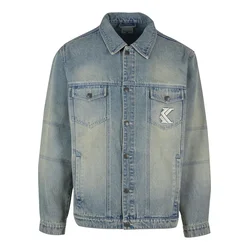Karl Kani Prehodna jakna moder denim/bela