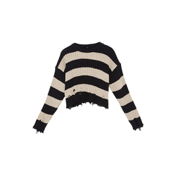 Trendyol Black Crop Wide Fit Knitwear Sweater