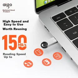 Aigo USB Flash memorija, 128GB, USB 3.2, USB 3.0, Srebrne boje