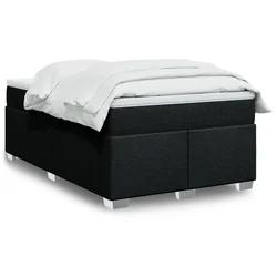 Box spring postelja z vzmetnico črn 120x200 cm blago
