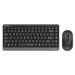 A4Tech Tastatura, Bežična, Siva + Miš, Crni