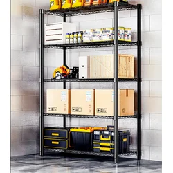 Yicainianhua Polica za odlaganje, 90x35x174 cm, 5 nivoa, Crna