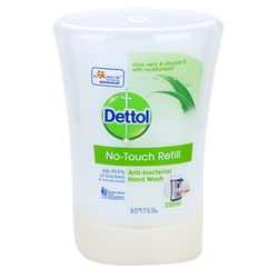 Dettol Antibacterial omekšavajući antibakterijski sapun zamjensko punjenje Aloe Vera & Vitamin E (No-Touch Refill) 250 ml
