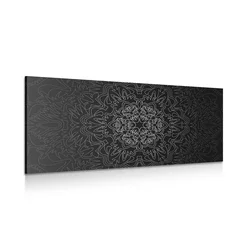 Slika orientalska Mandala v črnobeli izvedbi - 120x60