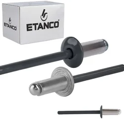 Aluminijaste odprte zakovice 4x10mm RAL 7016