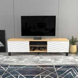Hanah Home TV Komoda Lukas, 150x40,3x35 cm, Bež-Bela