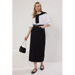 Trendyol Black Pocket Detailed Woven Skirt