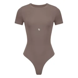 GOD SAVE QUEENS Bodi Second Skin T-Shirt Bodysuit rjava