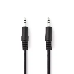 NEDIS CAGB22000BK20, Stereo audio kabl, 3,5 mm muški, Niklovani, 2,00 m, Crni