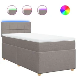 Vidaxl Box spring postelja z vzmetnico taupe 90x190 cm blago