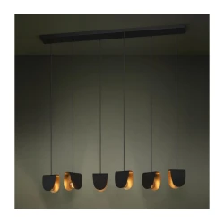 Eglo 390184 - Luster na sajli SERENARA 6xE27/40W/230V crna/zlatna