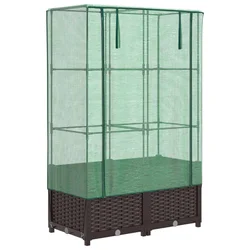 Povišena gredica s pokrovom za staklenik 80 x 40 x 138 cm