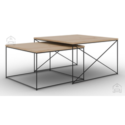 Komplet dveh klubskih mizic Licco - črna/artisan