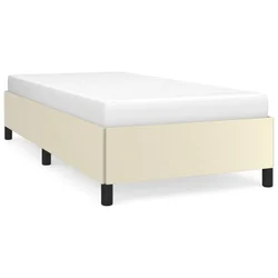 Vidaxl Posteljni okvir krem 90x200 cm umetno usnje