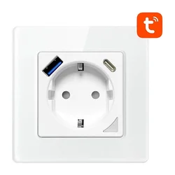 slomart pametna vtičnica wifi avatto n-wot10-usb-w usb in usb-c tuya (bela)