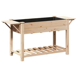 Vrtna saksija s policom Bež 155 x 59 x 76,5 cm Čvrsto drvo jele