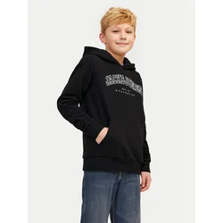 Jack & Jones Junior Majica JJECALEB  črna / bela