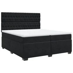 Vidaxl Box spring postelja z vzmetnico črna 200x200 cm žamet